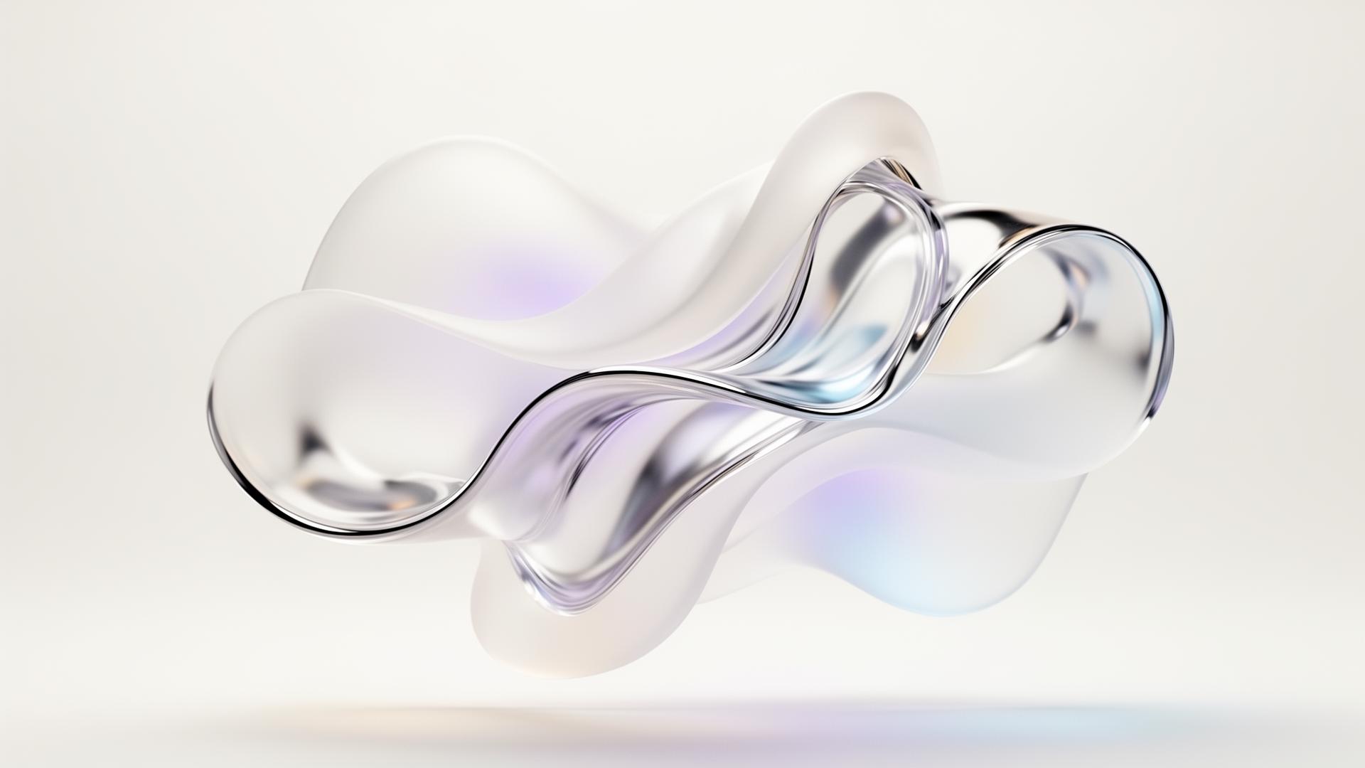 A sculptural chrome and frosted-glass form representing WaLu Hub's elite digital systems
